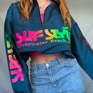 Surf Style Navy Blue Windbreaker